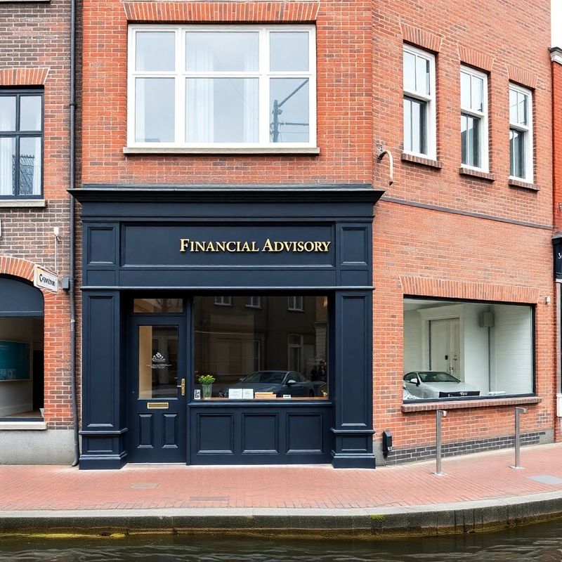 Charcoal kantoorgevel met gouden signage aan een rustige Nijmeegse grachtenstraat